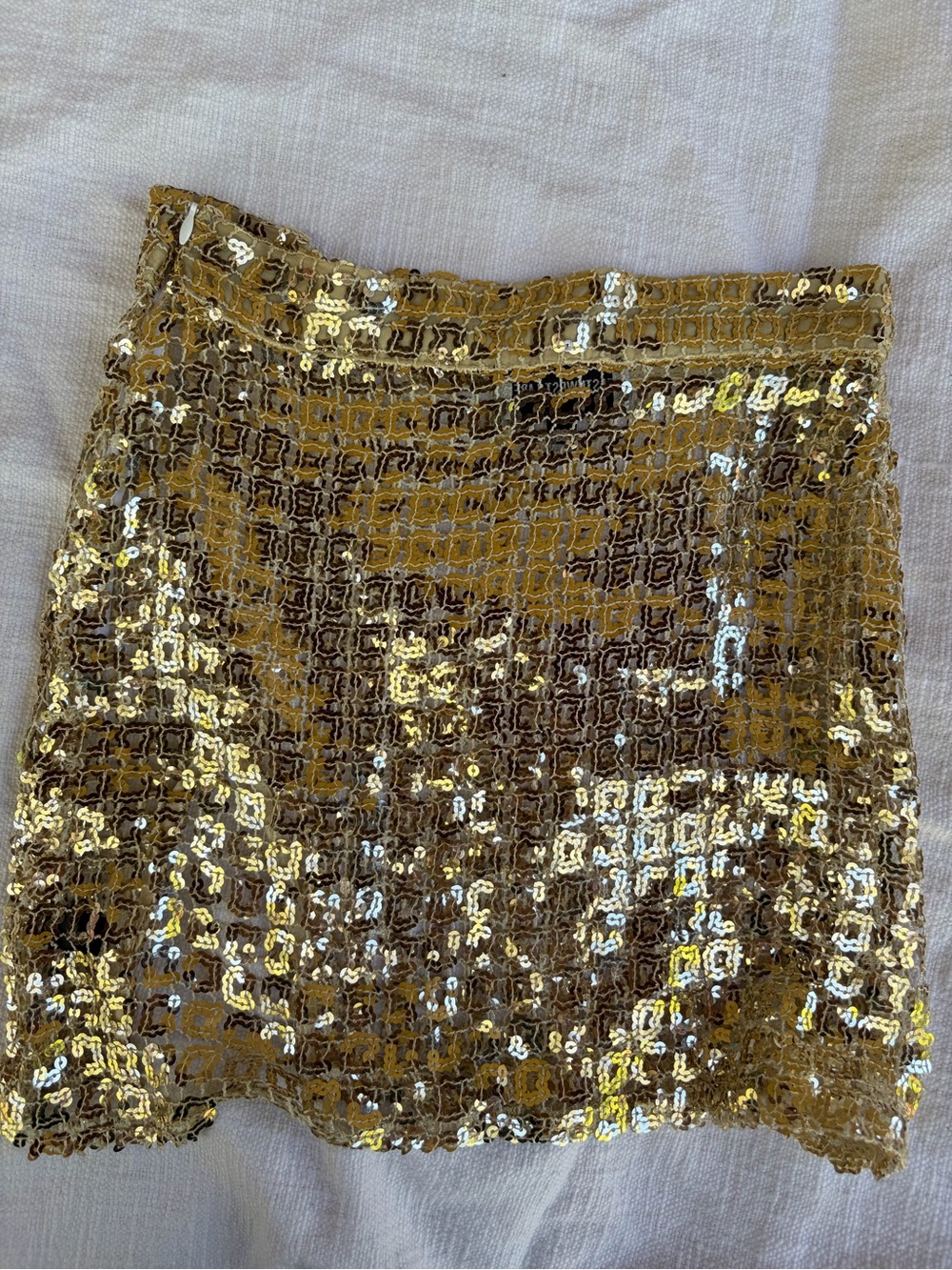 REVOLVE Gold Sequin Mini Skirt